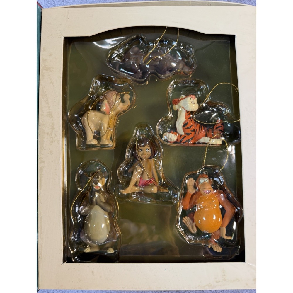Disney Jungle Book Storybook Christmas Ornament Set 6 Pc Vintage #16148